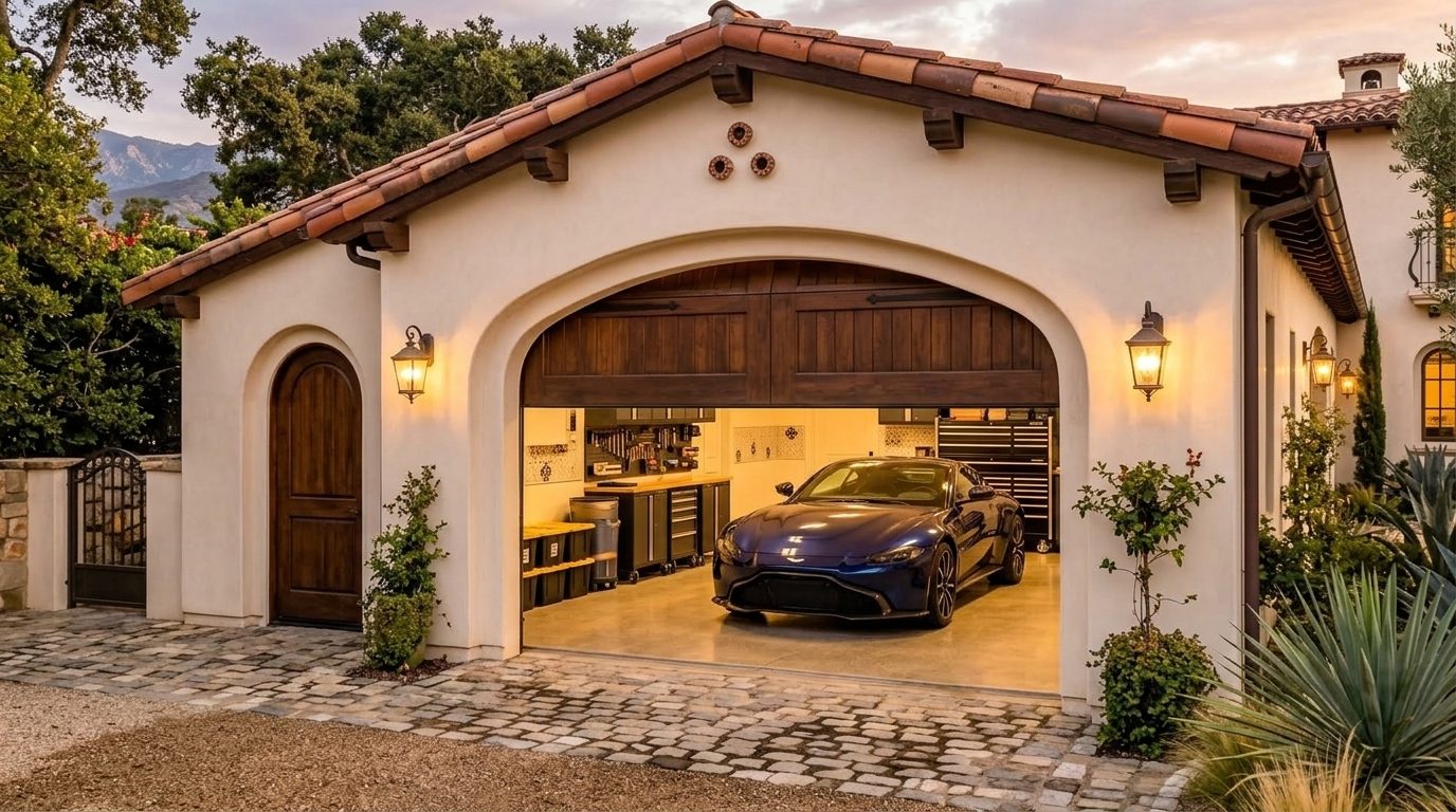 Pierce Garage Door Services Garage Door Gliding Open Revealing Warm Illuminated Interior